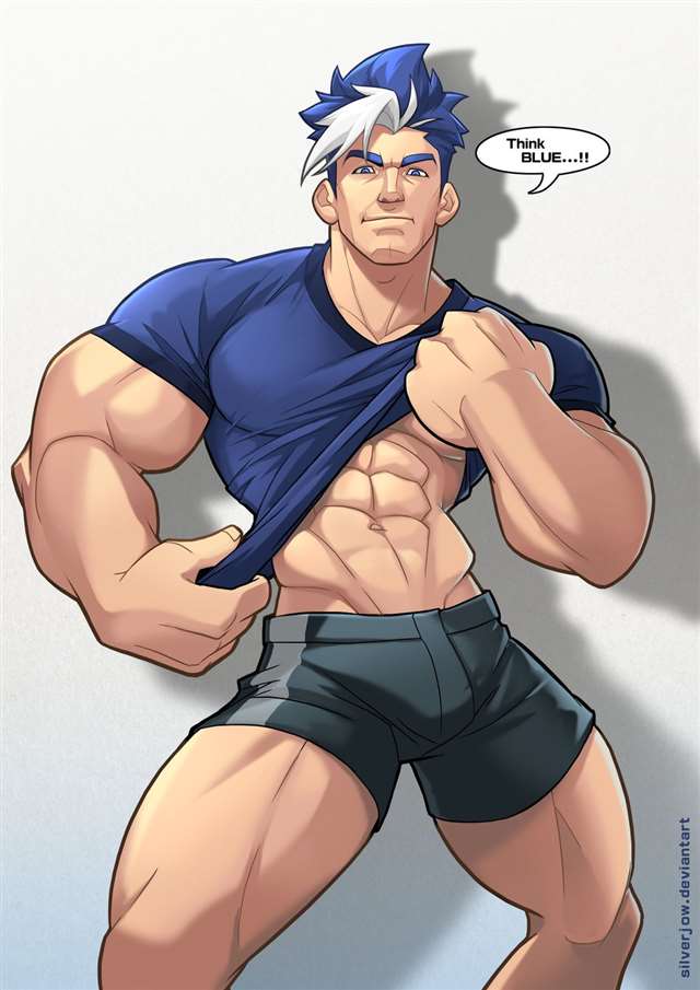 马来西亚同志画师Silverjow的肌肉男作品.
