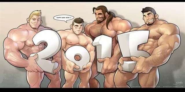 马来西亚同志画师Silverjow的肌肉男作品.