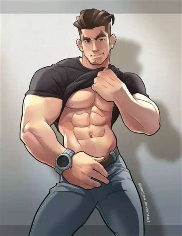 马来西亚同志画师Silverjow的肌肉男作品.