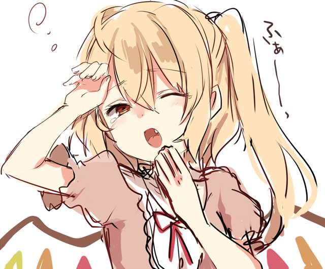 红魔馆的二小姐芙兰朵露.斯卡雷特，外表天真，可爱，无邪