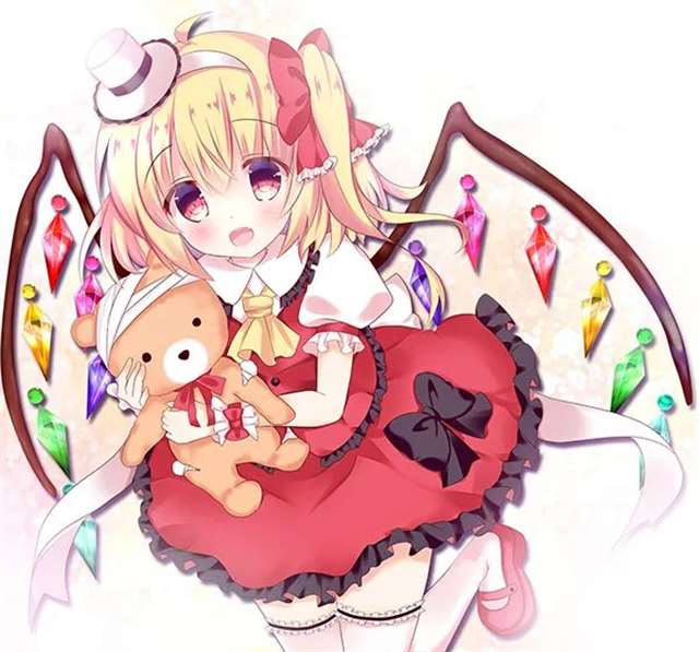 红魔馆的二小姐芙兰朵露.斯卡雷特，外表天真，可爱，无邪