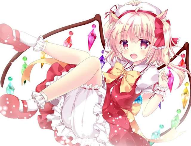 红魔馆的二小姐芙兰朵露.斯卡雷特，外表天真，可爱，无邪