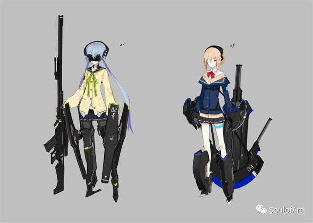 neco笔下的机械娘，设计感精美，太爱了