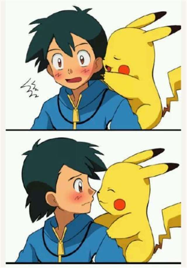 毁童年本子系列之皮卡丘被小智口的图