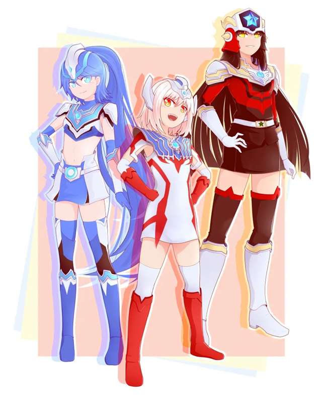 娘化】艾克斯,泽塔,泰迦,小梦,赛罗奥特曼壁纸