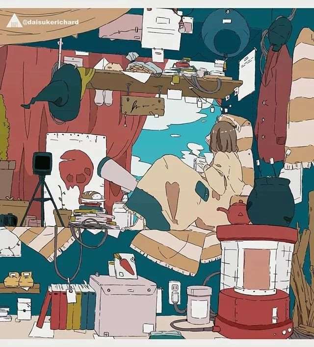 日本插画师Daisuke Richard白日梦少女的日常插画！
