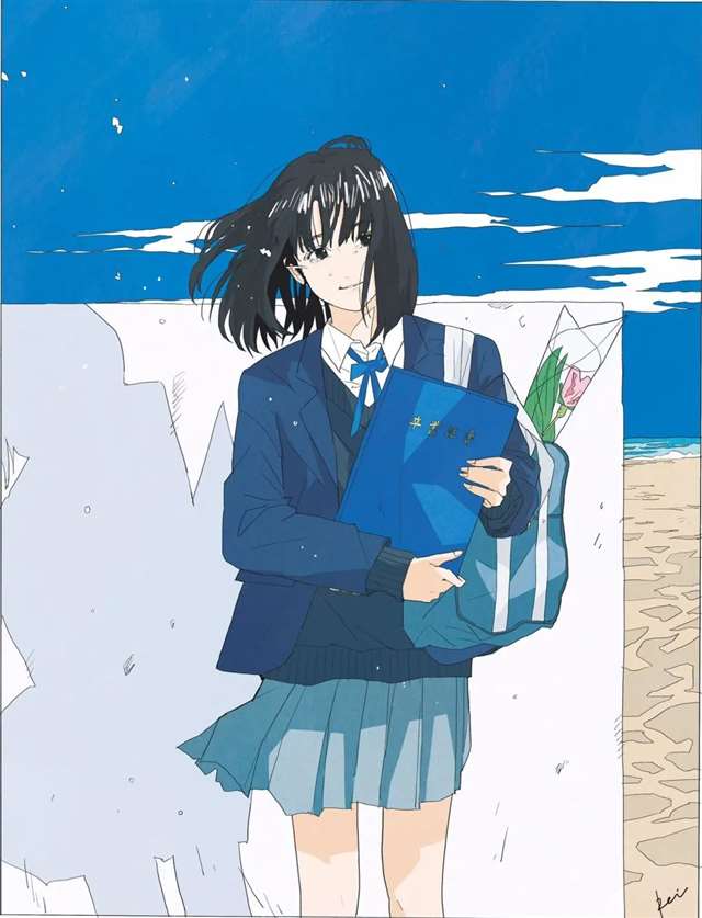 40个JK日本女高中生插图，一起看看不同画师笔下的JK小姐姐吧