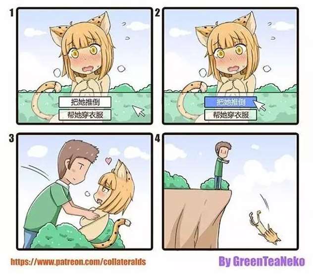 “greenteaneko”（绿茶猫）脑洞日常小四格漫画