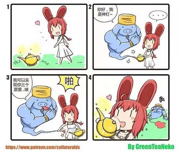 “greenteaneko”（绿茶猫）脑洞日常小四格漫画