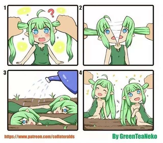 “greenteaneko”（绿茶猫）脑洞日常小四格漫画