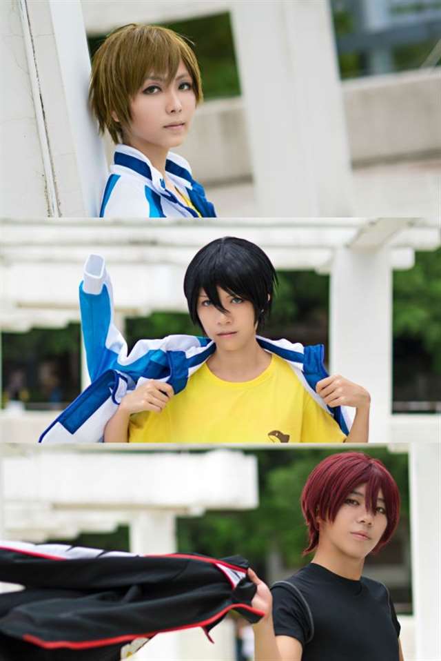 【cos正片】FREE! 橘真琴X七濑遥X松冈凛 好羞耻啊
