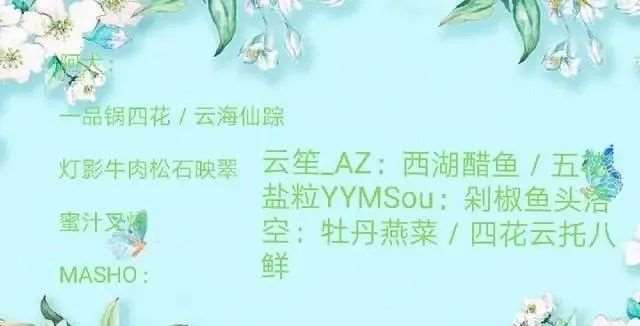 《食物语》目前已知的画师汇总