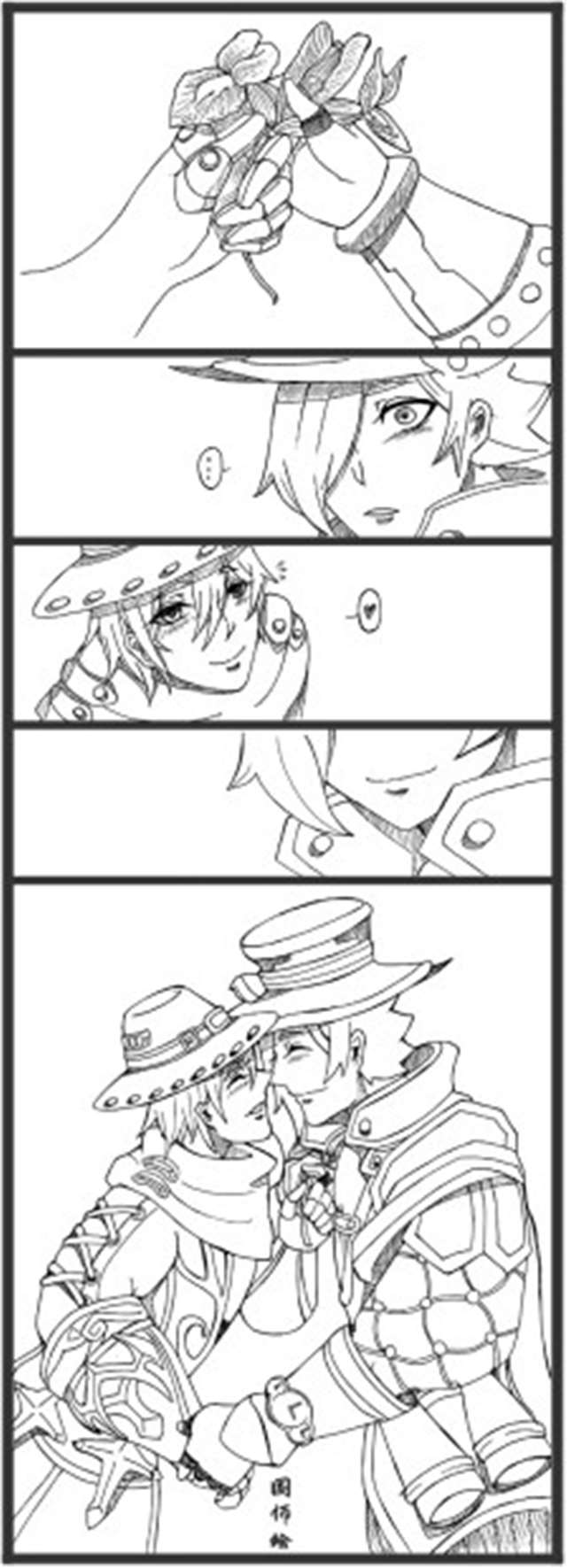 王者荣耀条漫:李白和马可波罗一个劲的夸赞着公孙离