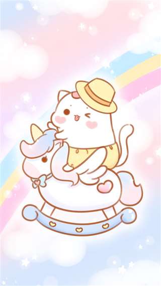 【喵小呜和兔小叽】阳光彩虹小白马