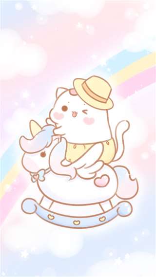 【喵小呜和兔小叽】阳光彩虹小白马