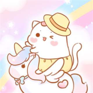 【喵小呜和兔小叽】阳光彩虹小白马