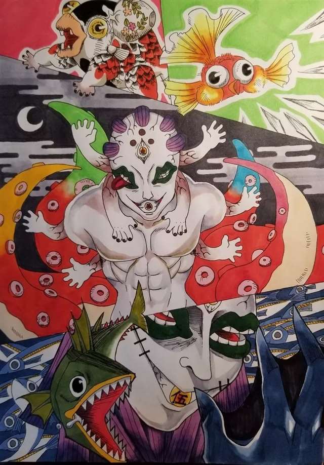 【鬼灭之刃】十二鬼月动漫插画