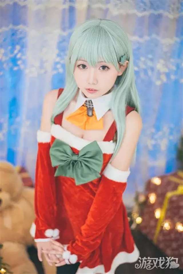舰队萌娘铃谷圣诞装cos萌
