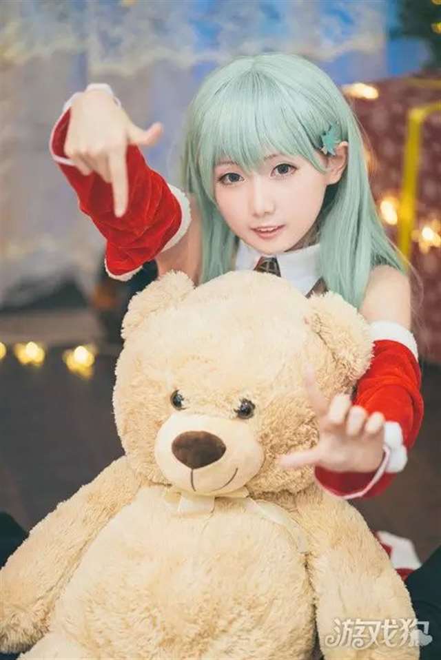 舰队萌娘铃谷圣诞装cos萌