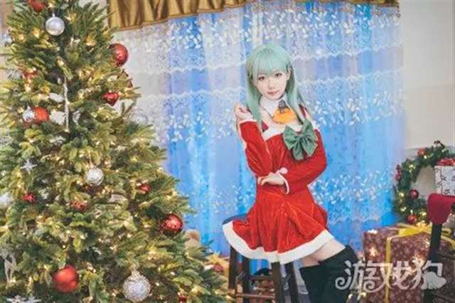 舰队萌娘铃谷圣诞装cos萌