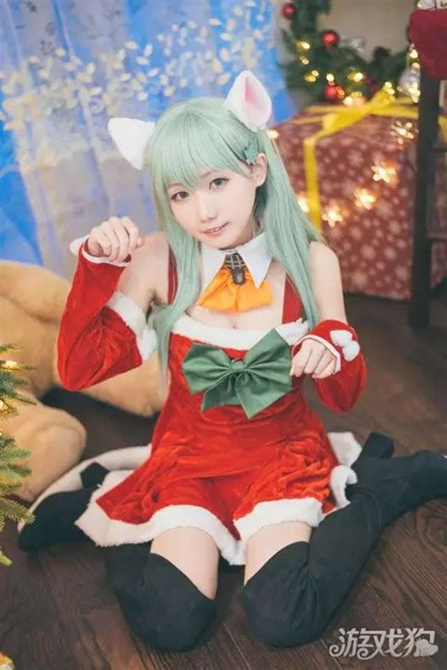 舰队萌娘铃谷圣诞装cos萌