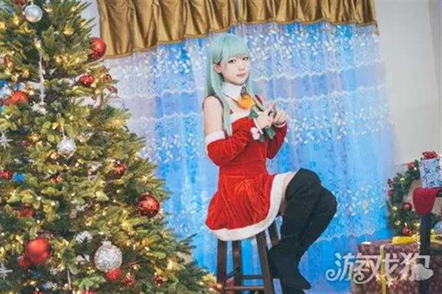 舰队萌娘铃谷圣诞装cos萌