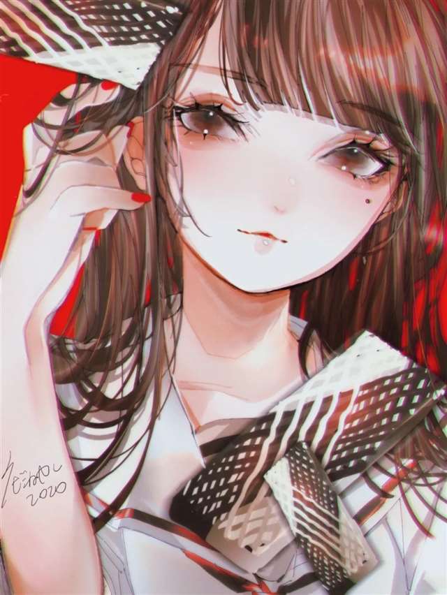 非常妩媚迷人的泪痣女子插画作品
