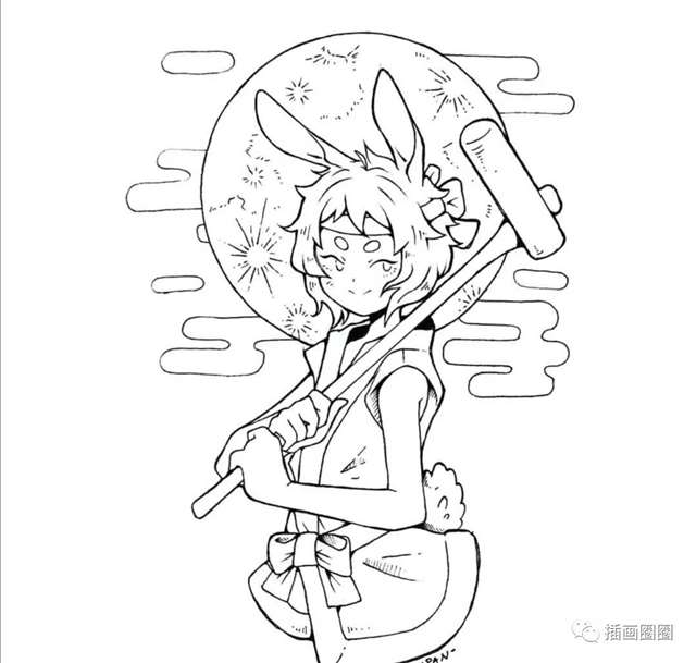 画师：ins：nemupan好看出效果的黑白少女