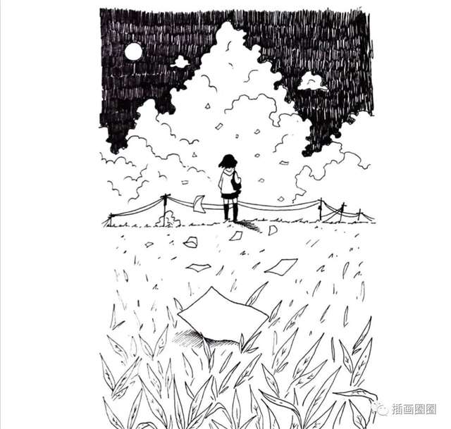 画师：ins：nemupan好看出效果的黑白少女