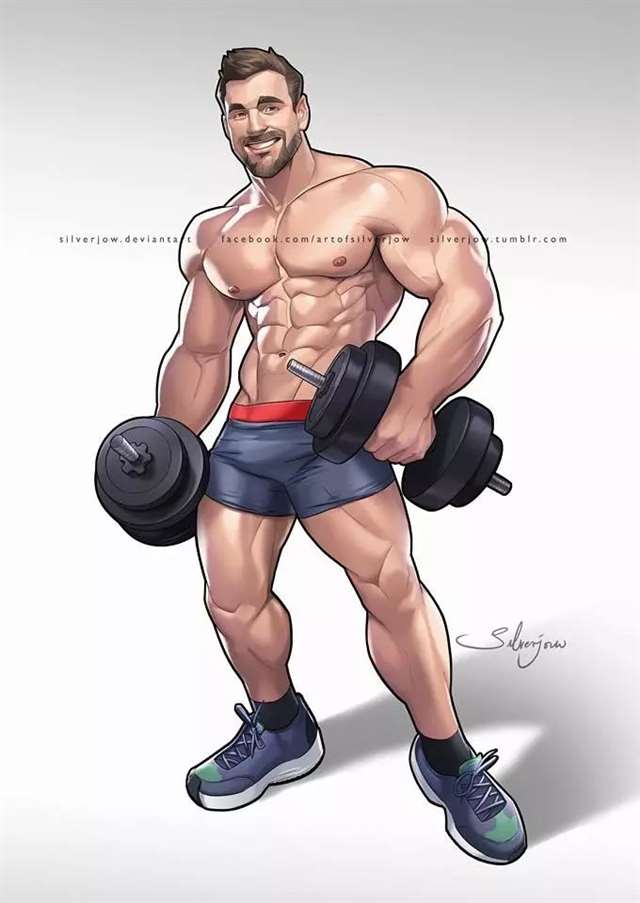 漫画师&nbsp;@ Silverjow&nbsp;创作的肌肉漫画超赞劲爆的肌肉男漫画壁纸