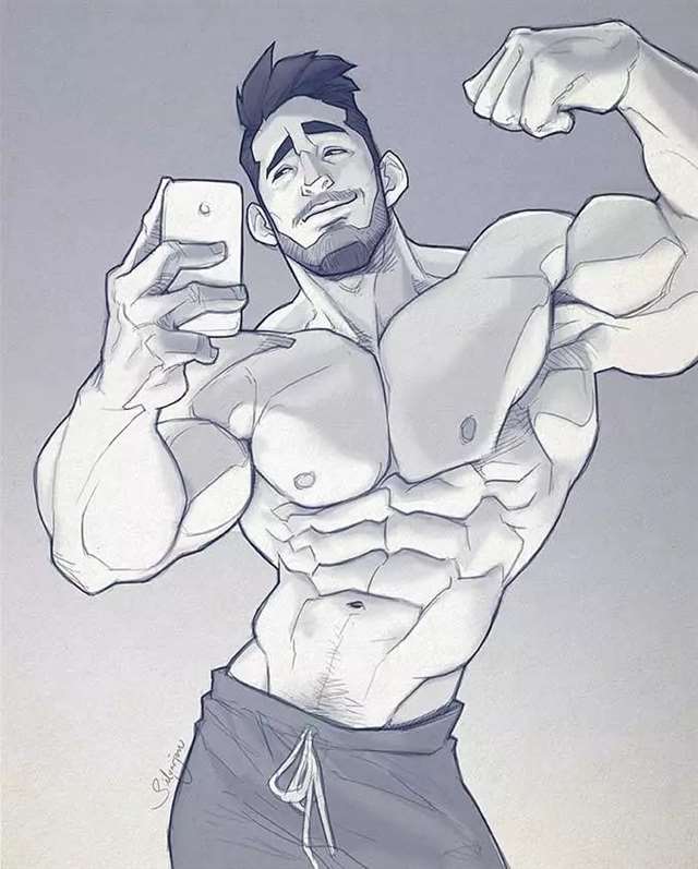 漫画师&nbsp;@ Silverjow&nbsp;创作的肌肉漫画超赞劲爆的肌肉男漫画壁纸