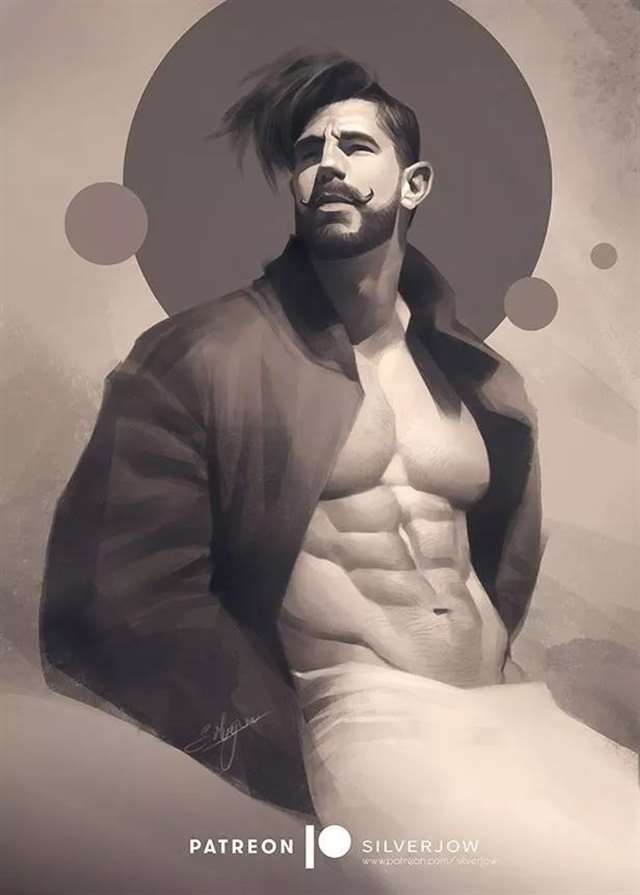 漫画师&nbsp;@ Silverjow&nbsp;创作的肌肉漫画超赞劲爆的肌肉男漫画壁纸
