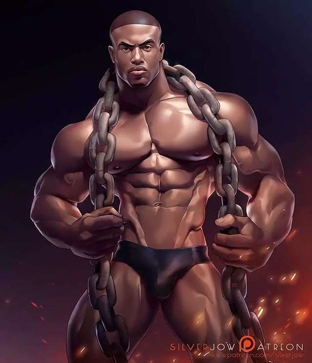 漫画师 @ Silverjow 创作的肌肉漫画超赞劲爆的肌肉男漫画壁纸