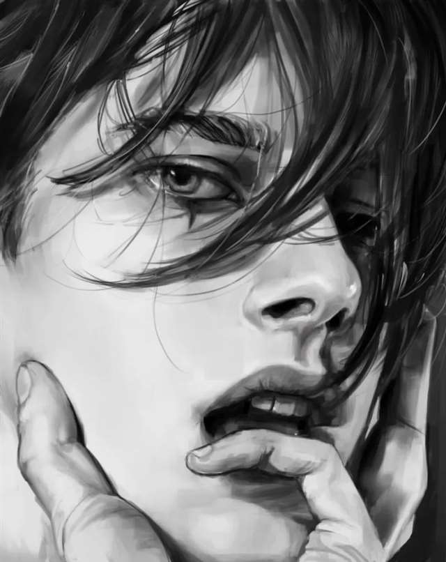 画师：Ryeomi I 려미 太太画的cp亲热图 这腹肌太性感了！