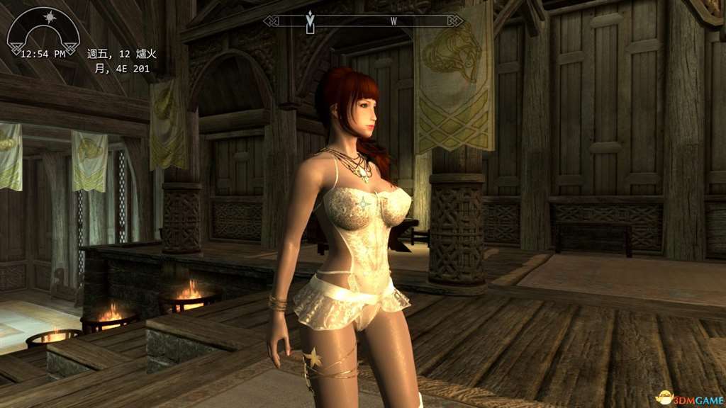 上古卷轴5 真高跟优雅蕾丝装 双色版 服装mod