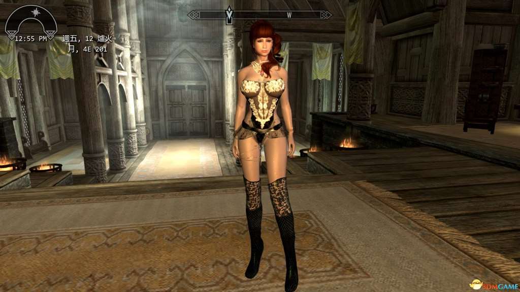 上古卷轴5 真高跟优雅蕾丝装 双色版 服装mod