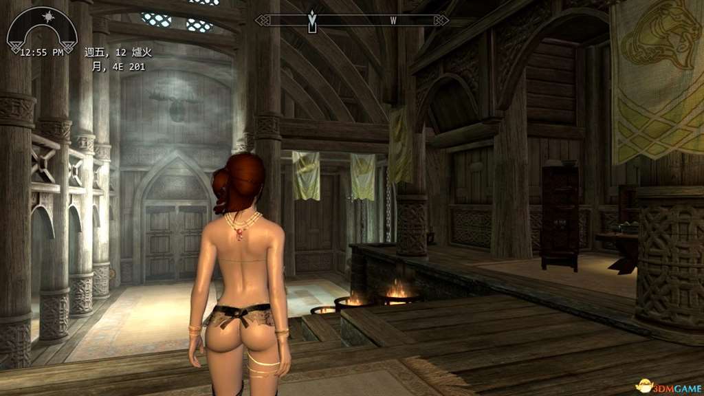 上古卷轴5 真高跟优雅蕾丝装 双色版 服装mod