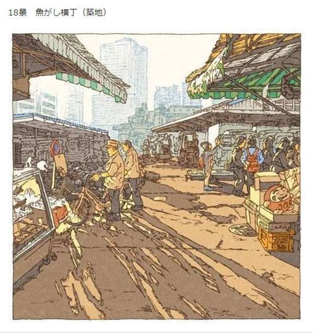 “つちもちしんじ”的插画师以东京街道为题材画了一系列插图