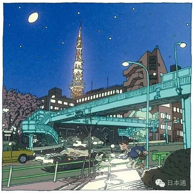 “つちもちしんじ”的插画师以东京街道为题材画了一系列插图
