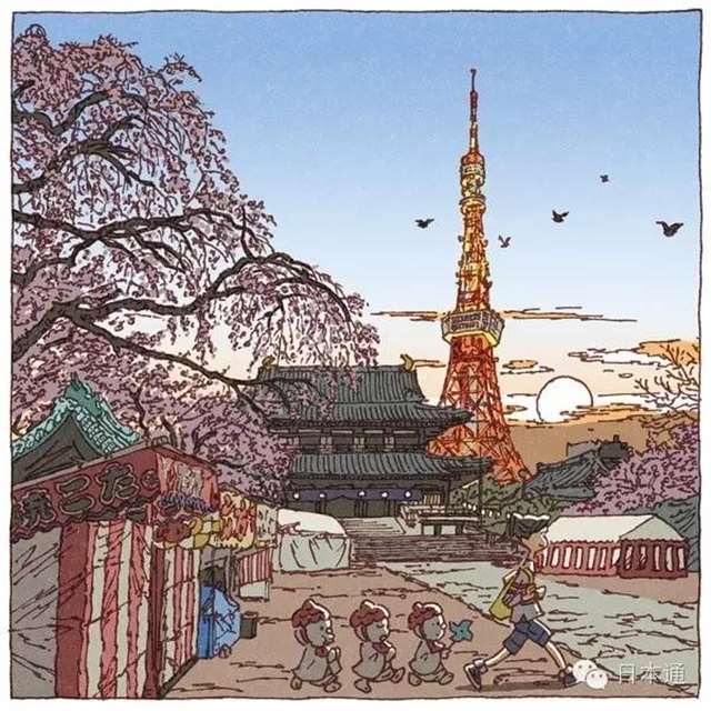 “つちもちしんじ”的插画师以东京街道为题材画了一系列插图