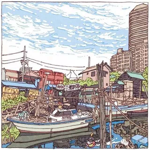 “つちもちしんじ”的插画师以东京街道为题材画了一系列插图