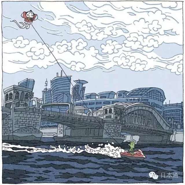 “つちもちしんじ”的插画师以东京街道为题材画了一系列插图