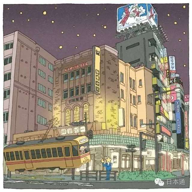 “つちもちしんじ”的插画师以东京街道为题材画了一系列插图