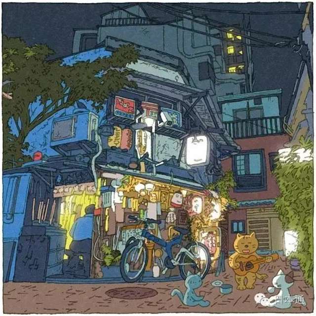 “つちもちしんじ”的插画师以东京街道为题材画了一系列插图