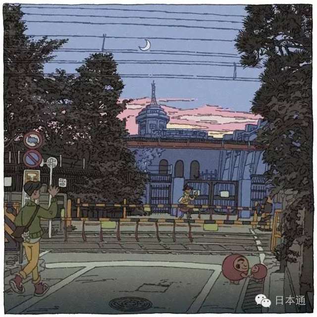 “つちもちしんじ”的插画师以东京街道为题材画了一系列插图