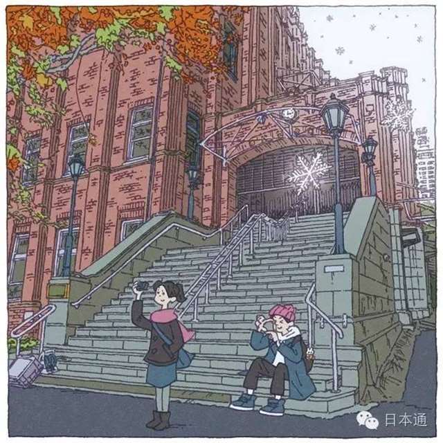 “つちもちしんじ”的插画师以东京街道为题材画了一系列插图