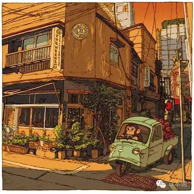 “つちもちしんじ”的插画师以东京街道为题材画了一系列插图