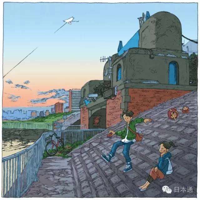 “つちもちしんじ”的插画师以东京街道为题材画了一系列插图