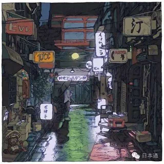 “つちもちしんじ”的插画师以东京街道为题材画了一系列插图