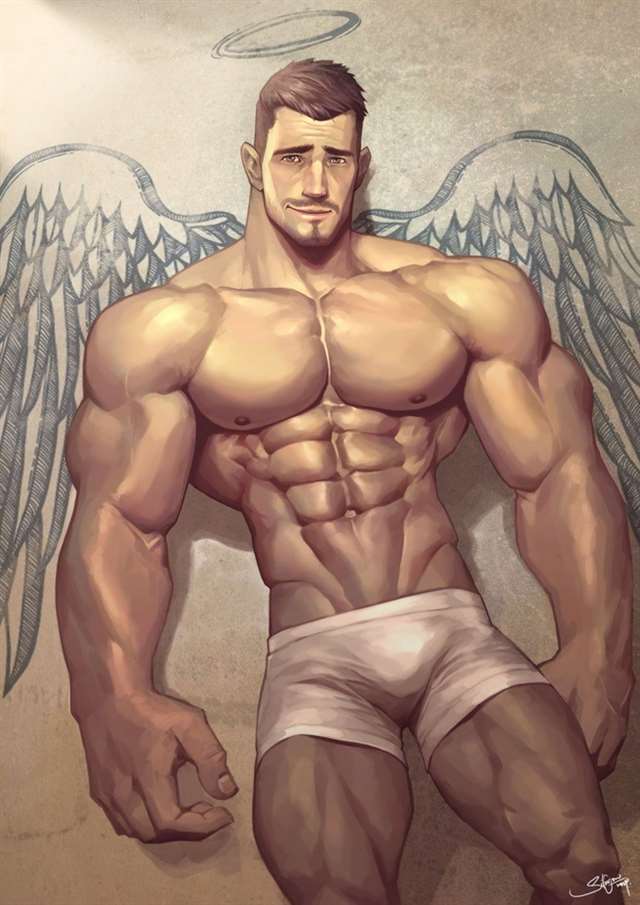 马来西亚同志画师Silverjow的肌肉男插画系列